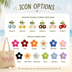 Personalized Corduroy Tote Bag, Custom Name Tote Bag with Crochet Flower, Gift for Mom