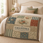 Personalized Grandma Woven Blanket - Custom Family Names Gift