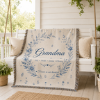 Personalized Grandma Woven Blanket With Grandkids Names