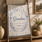 Personalized Grandma Woven Blanket With Grandkids Names
