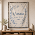 Personalized Grandma Woven Blanket With Grandkids Names