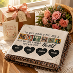 Personalized Woven Blanket for Mom with Kids Names – Custom Mother’s Day Family Throw Blanket, Gift for Mom, Mama, Grandma