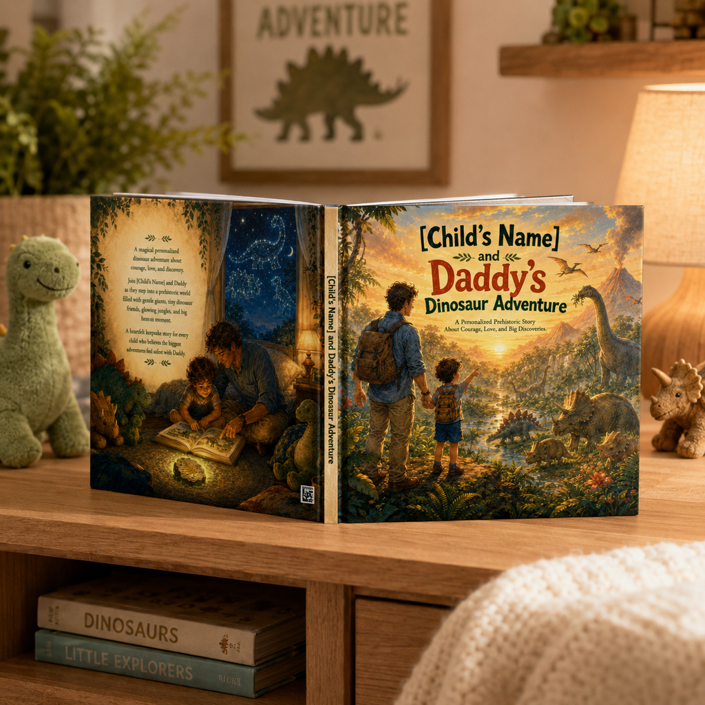 Personalized Dinosaur Adventure Book for Kids – Custom Daddy & Child Storybook