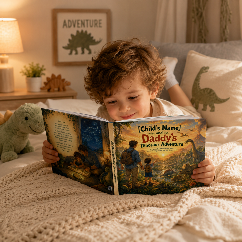 Personalized Dinosaur Adventure Book for Kids – Custom Daddy & Child Storybook