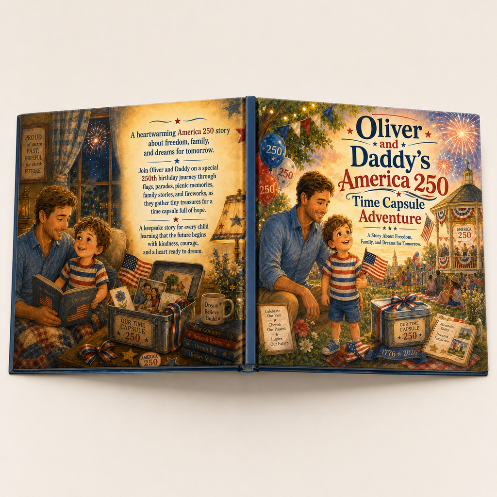 Personalized America 250 Children’s Book, Custom Daddy and Child Storybook