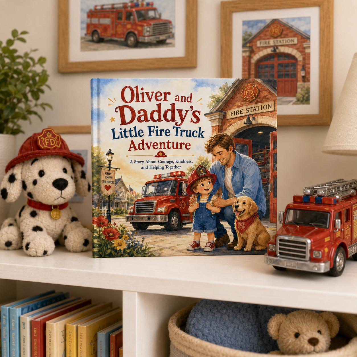 Personalized Fire Truck Adventure Book for Kids – Custom Daddy and Child Storybook