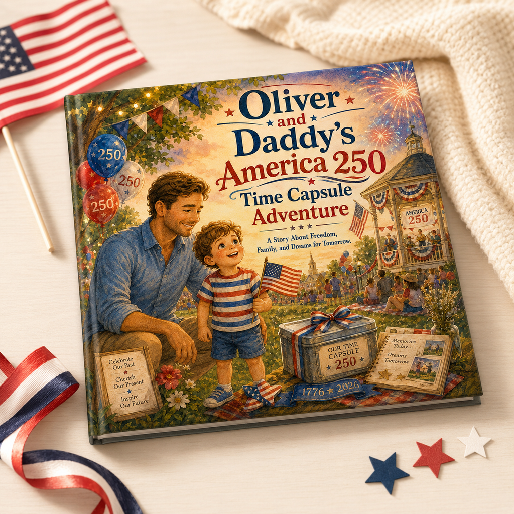 Personalized America 250 Children’s Book, Custom Daddy and Child Storybook
