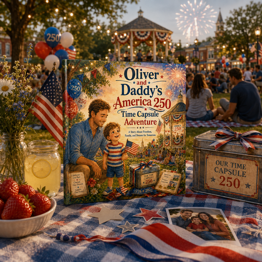 Personalized America 250 Children’s Book, Custom Daddy and Child Storybook