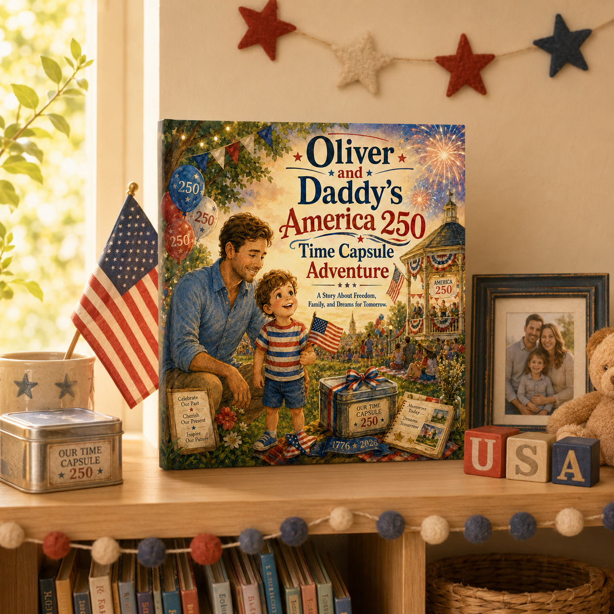 Personalized America 250 Children’s Book, Custom Daddy and Child Storybook