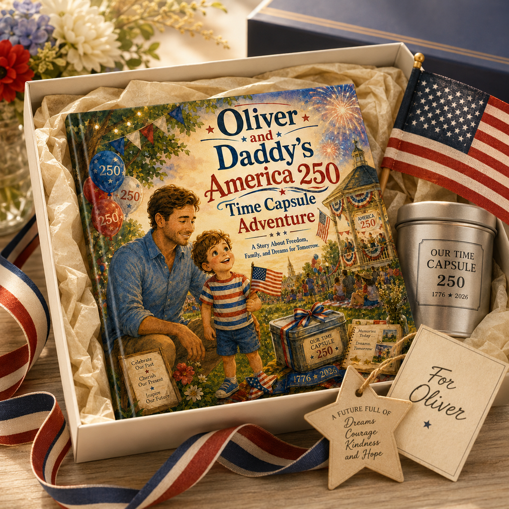 Personalized America 250 Children’s Book, Custom Daddy and Child Storybook