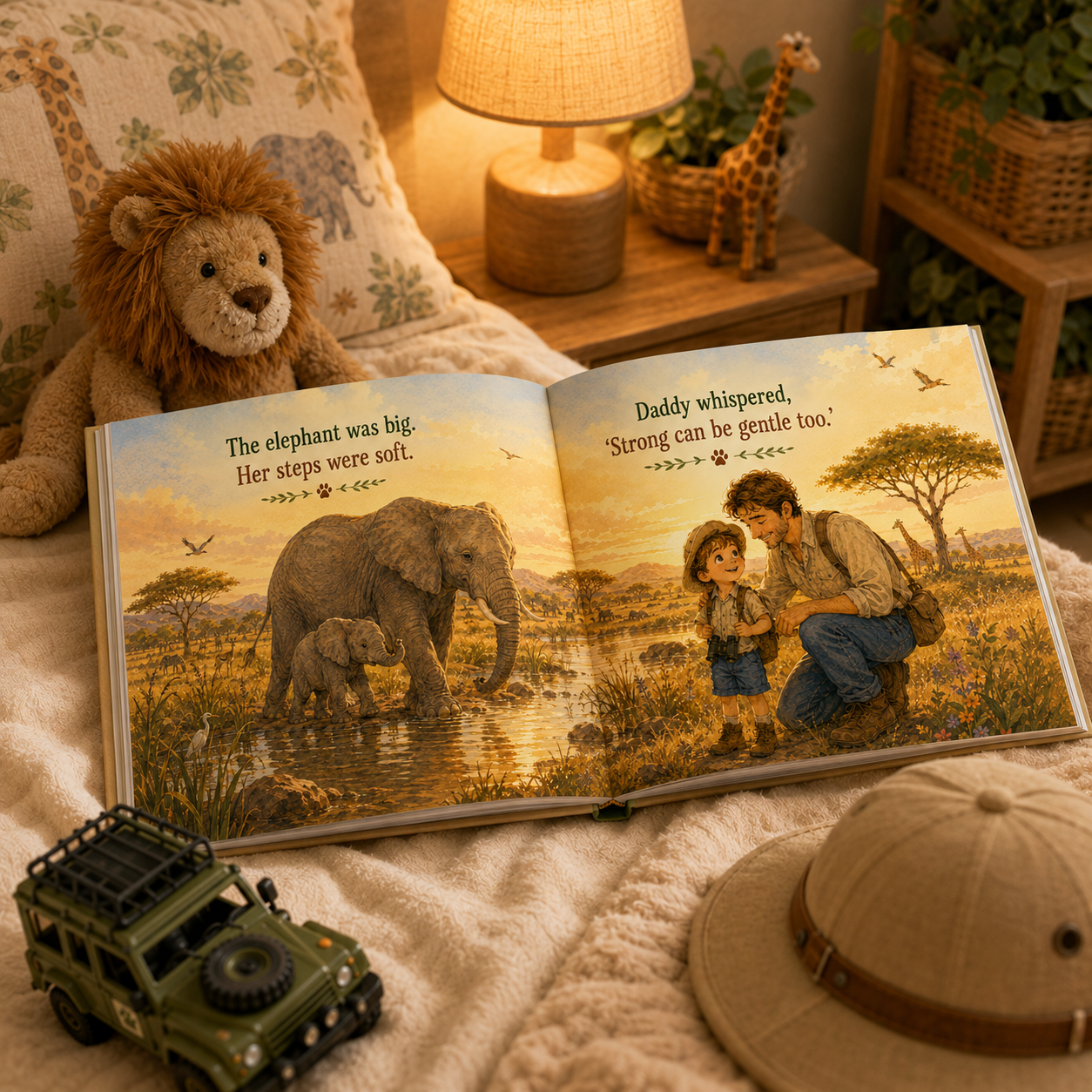 Personalized Safari Adventure Book for Kids – Custom Daddy and Child Storybook
