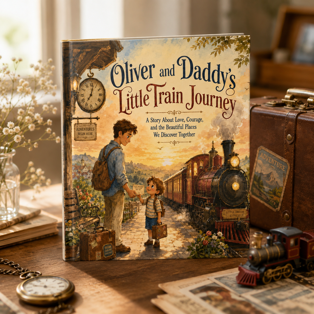 Personalized Train Adventure Book for Kids – Custom Daddy & Child Storybook