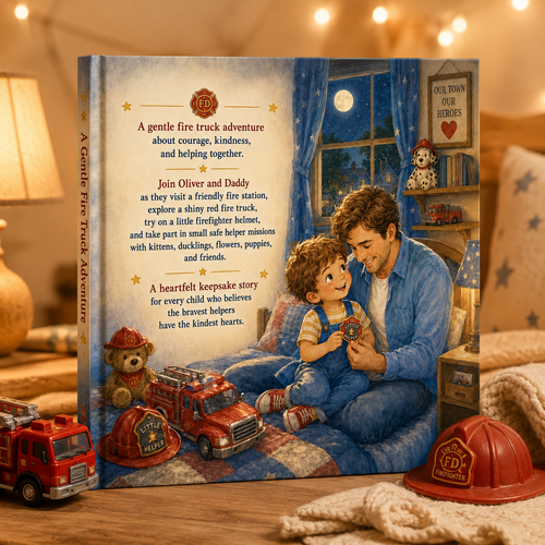Personalized Fire Truck Adventure Book for Kids – Custom Daddy and Child Storybook