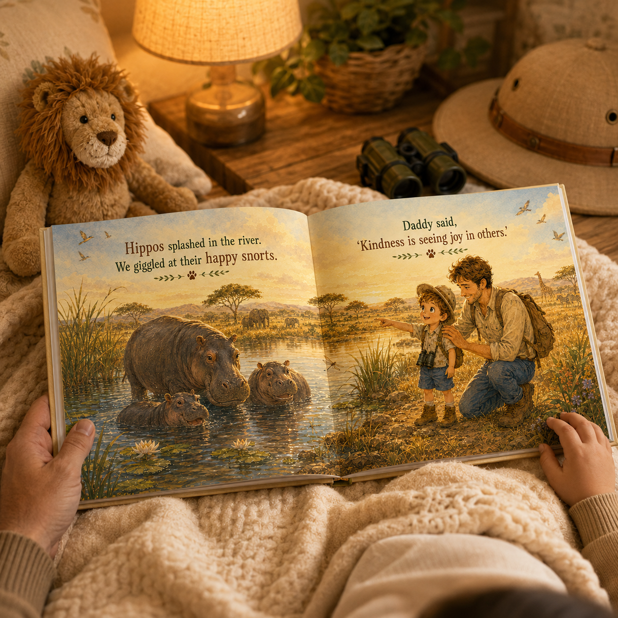 Personalized Safari Adventure Book for Kids – Custom Daddy and Child Storybook