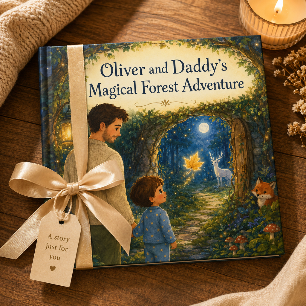 Personalized Magical Forest Adventure Book for Kids – Custom Daddy & Child Storybook
