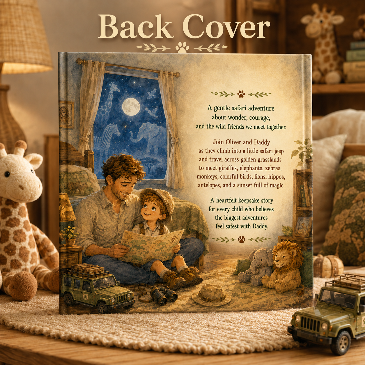 Personalized Safari Adventure Book for Kids – Custom Daddy and Child Storybook