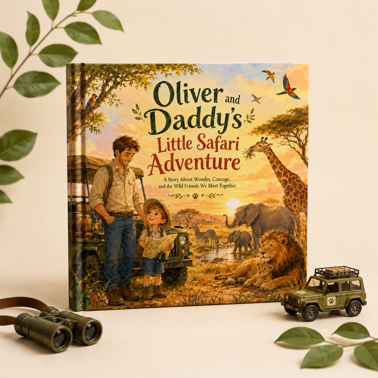 Personalized Safari Adventure Book for Kids – Custom Daddy and Child Storybook
