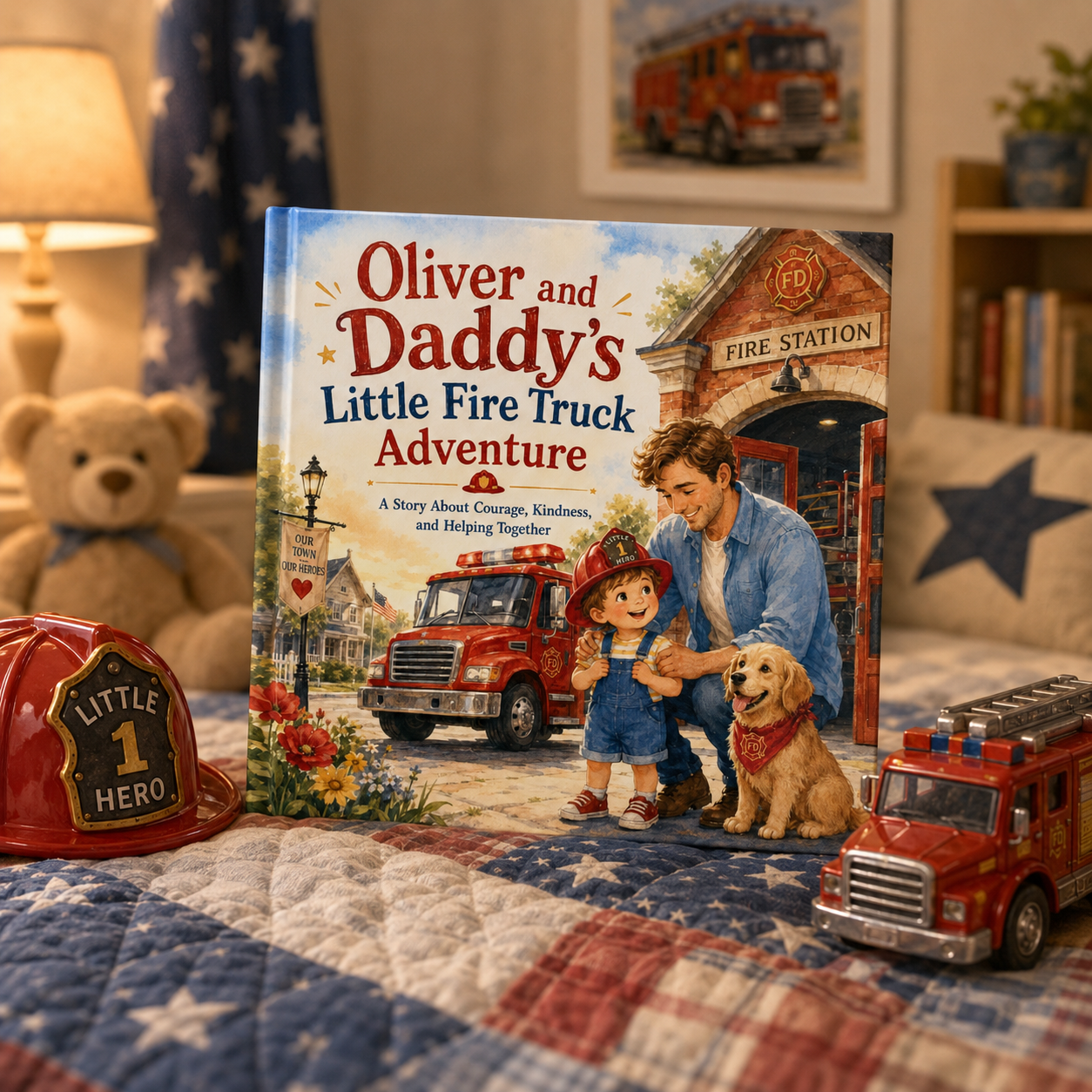 Personalized Fire Truck Adventure Book for Kids – Custom Daddy and Child Storybook