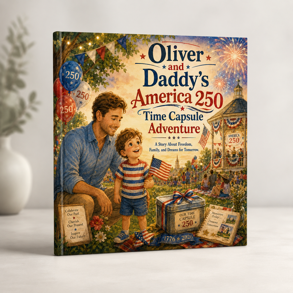 Personalized America 250 Children’s Book, Custom Daddy and Child Storybook