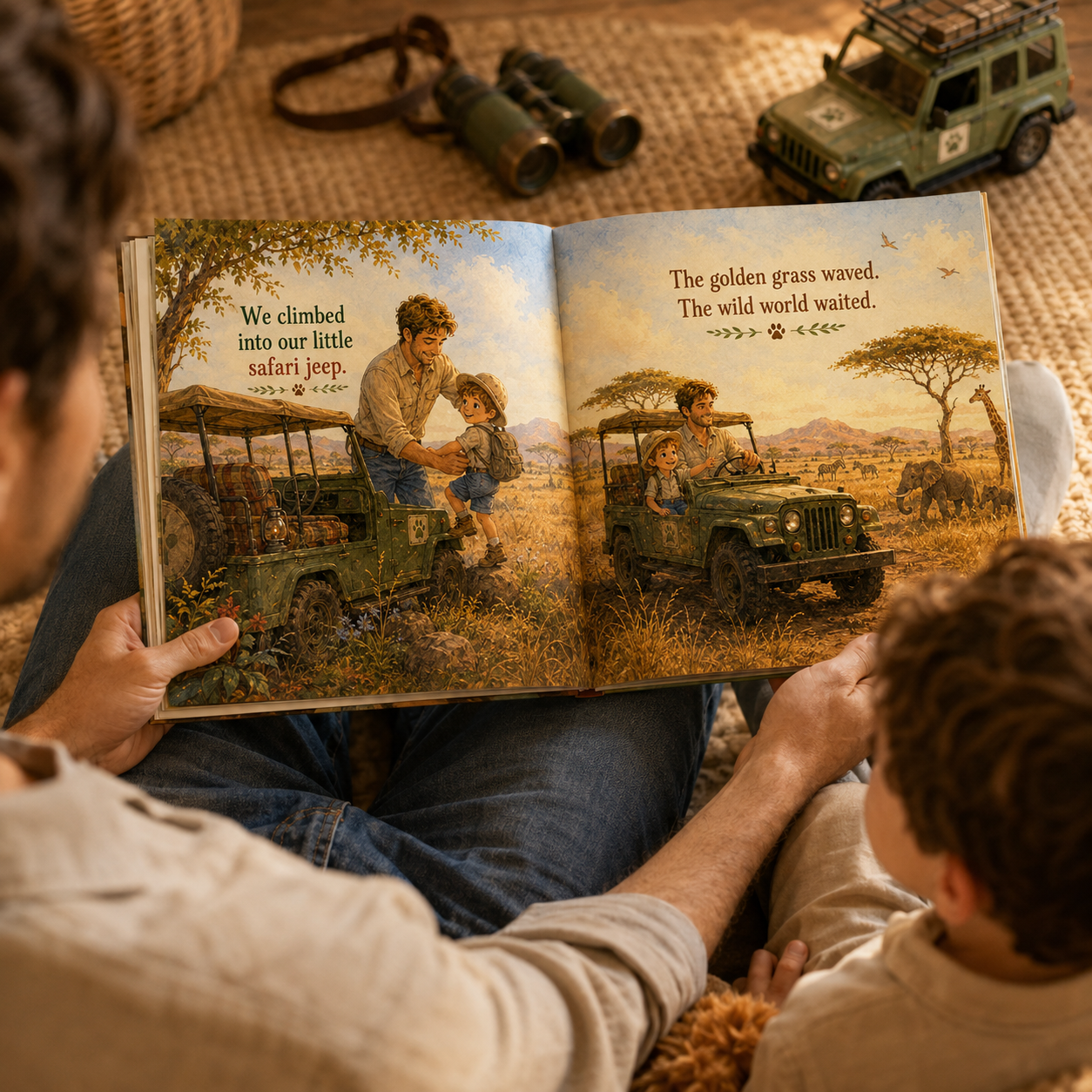 Personalized Safari Adventure Book for Kids – Custom Daddy and Child Storybook
