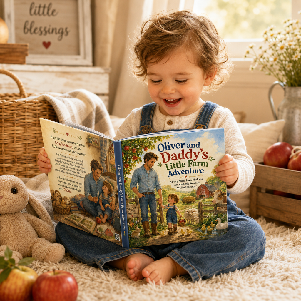 Personalized Farm Adventure Book for Kids – Custom Daddy and Child Storybook