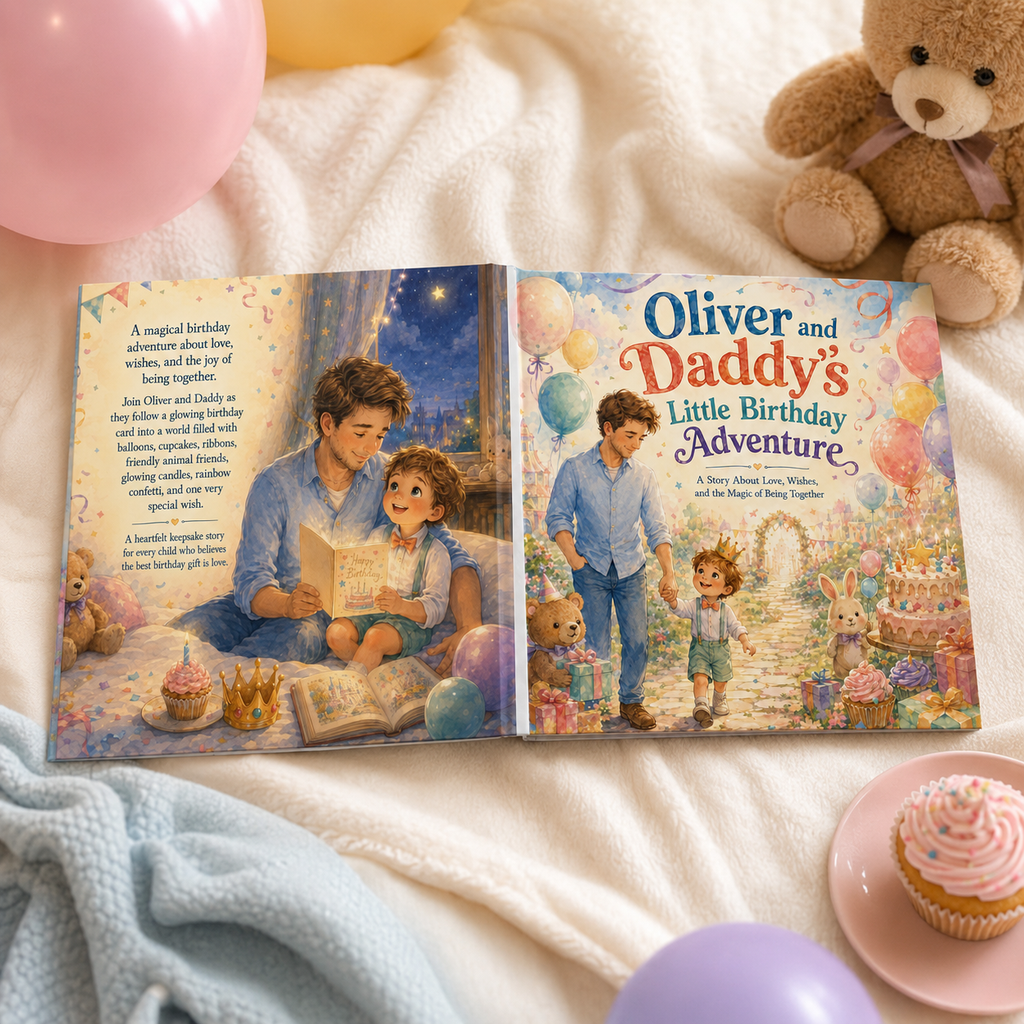 Personalized Birthday Adventure Book for Kids – Custom Daddy and Child Storybook
