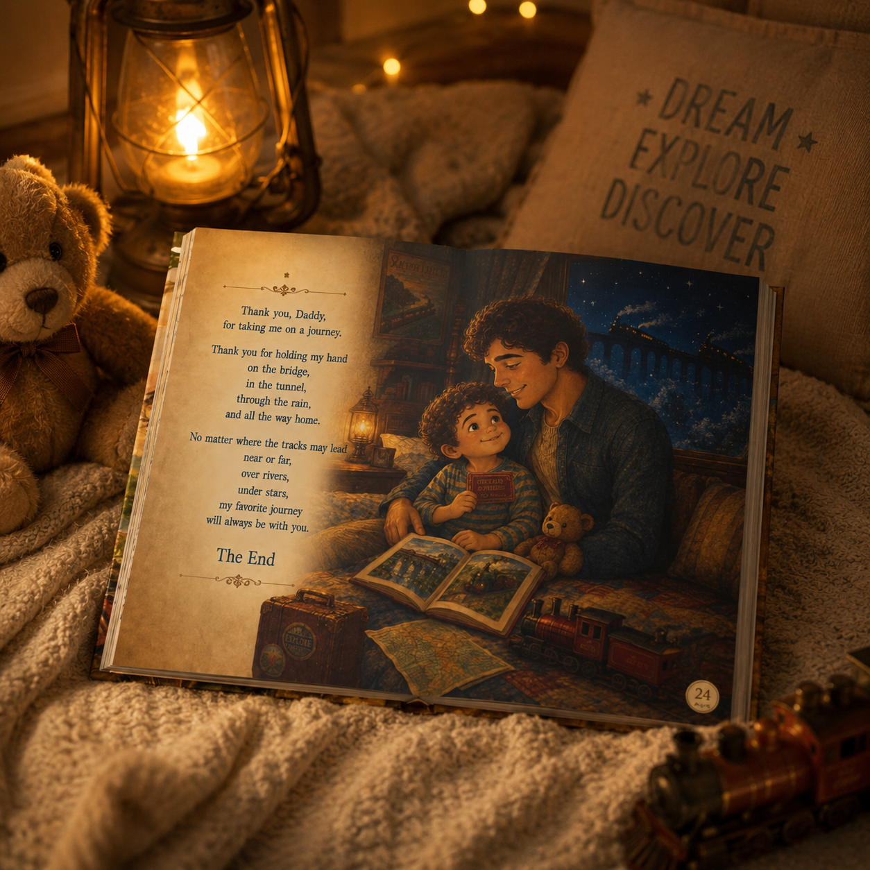 Personalized Train Adventure Book for Kids – Custom Daddy & Child Storybook
