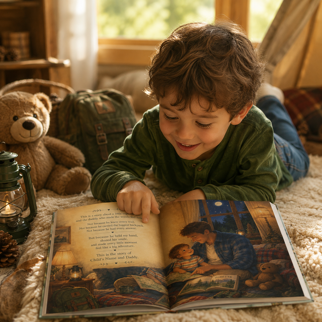 Personalized Camping Adventure Book for Kids – Custom Daddy & Child Storybook