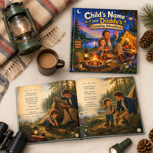 Personalized Camping Adventure Book for Kids – Custom Daddy & Child Storybook
