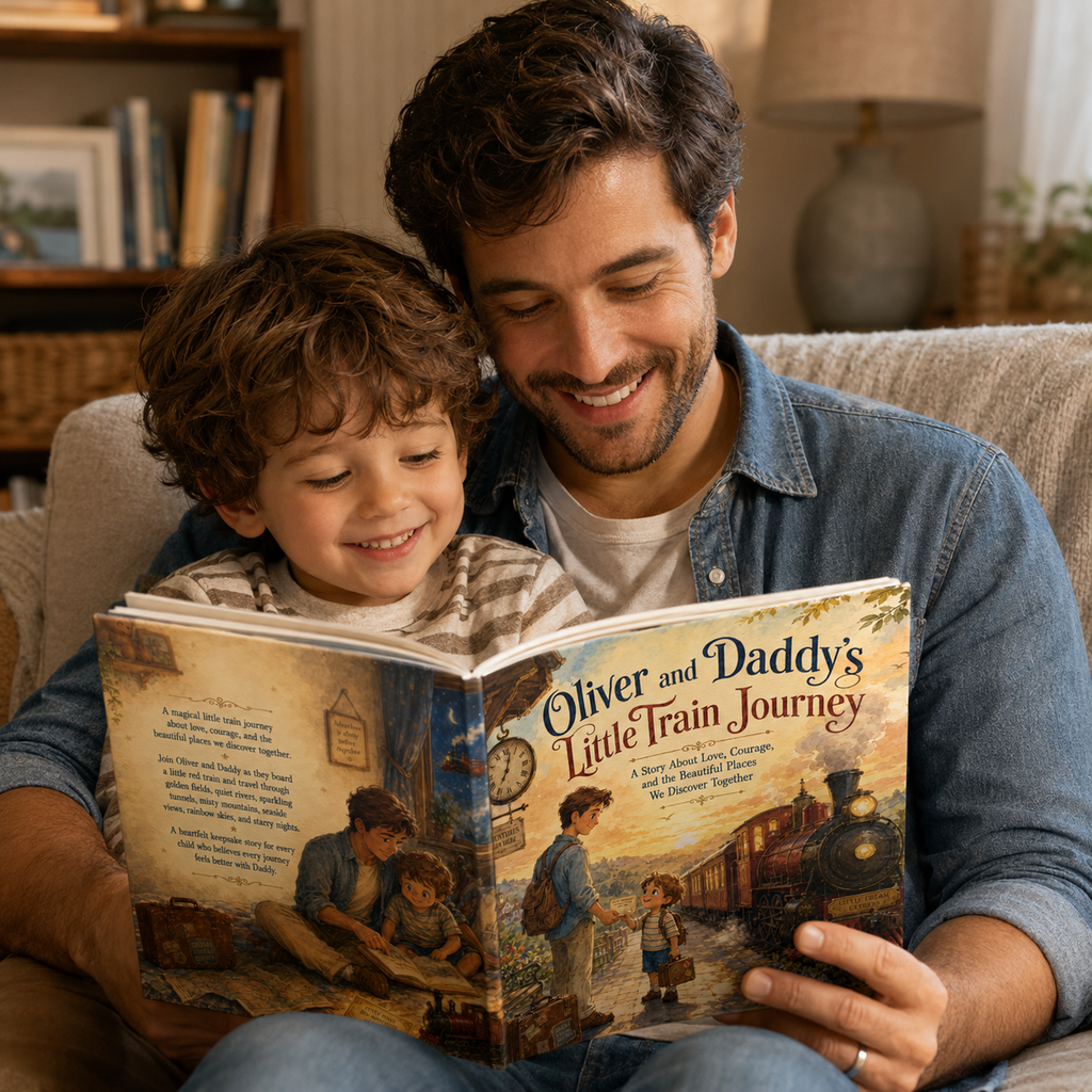 Personalized Train Adventure Book for Kids – Custom Daddy & Child Storybook