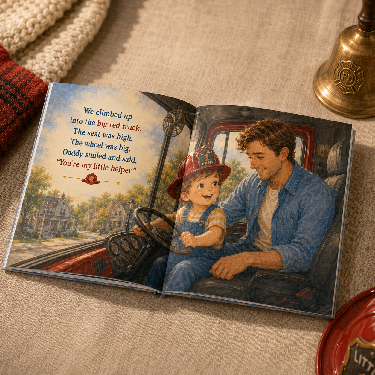 Personalized Fire Truck Adventure Book for Kids – Custom Daddy and Child Storybook