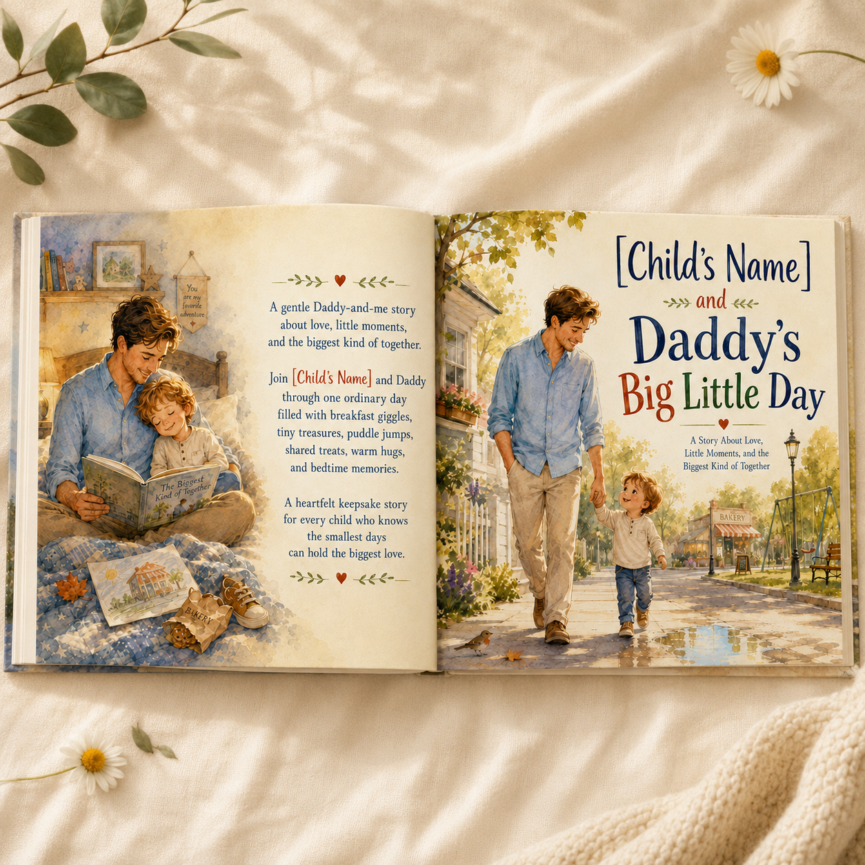 Personalized Daddy and Child Story Book – Custom Name Father & Child Keepsake Gift