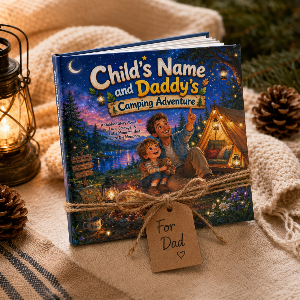 Personalized Camping Adventure Book for Kids – Custom Daddy & Child Storybook