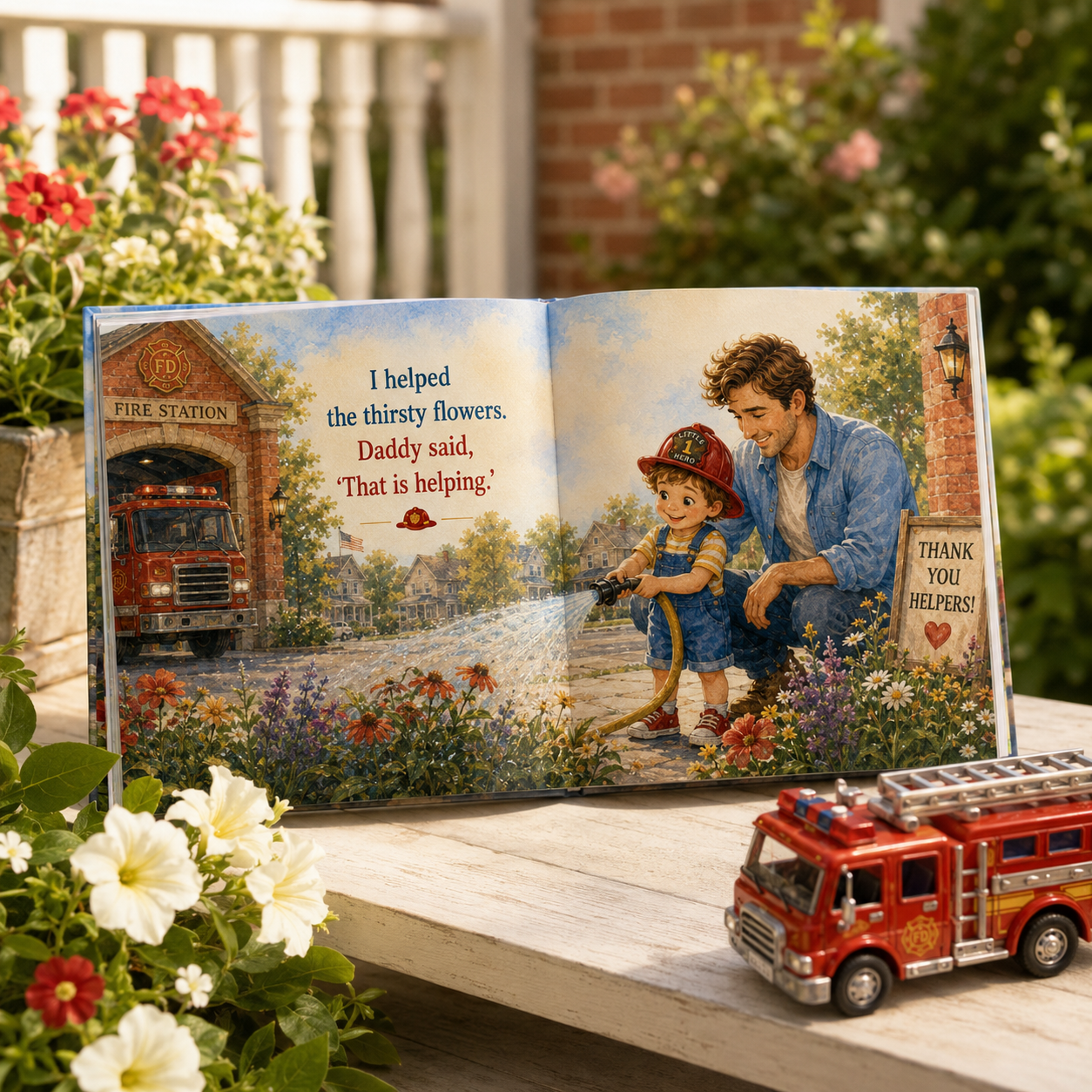 Personalized Fire Truck Adventure Book for Kids – Custom Daddy and Child Storybook