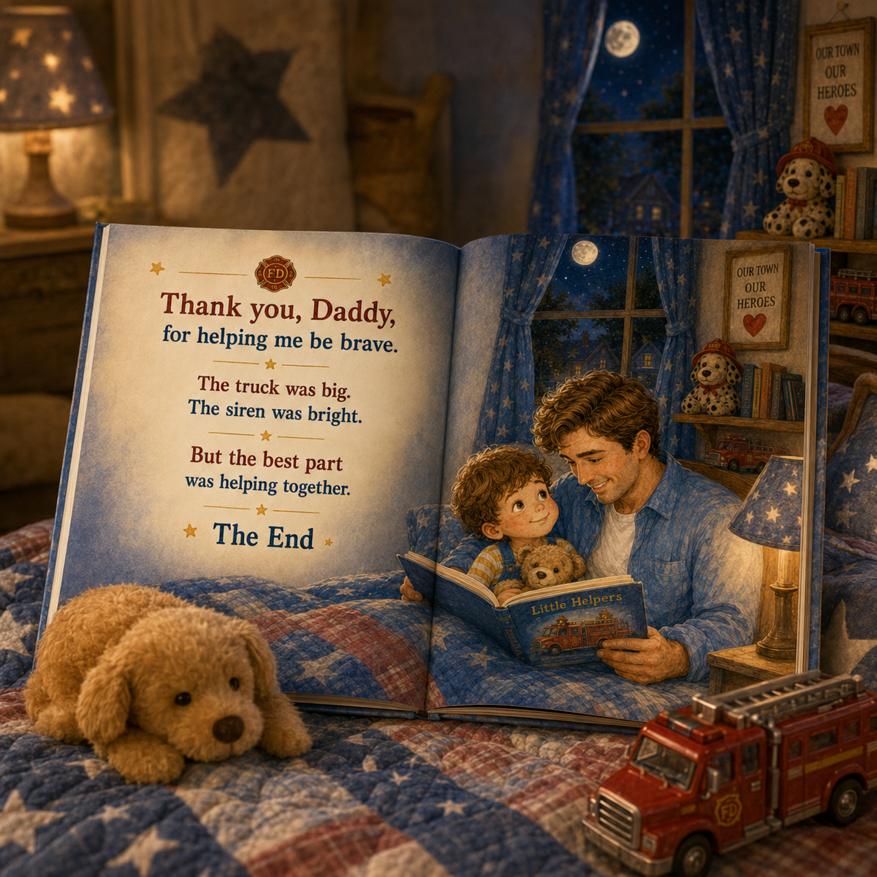 Personalized Fire Truck Adventure Book for Kids – Custom Daddy and Child Storybook