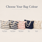 Choose your bag colour options for personalized beach tote bag