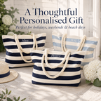 Personalized embroidered beach tote bag gift for holidays weekends and beach days